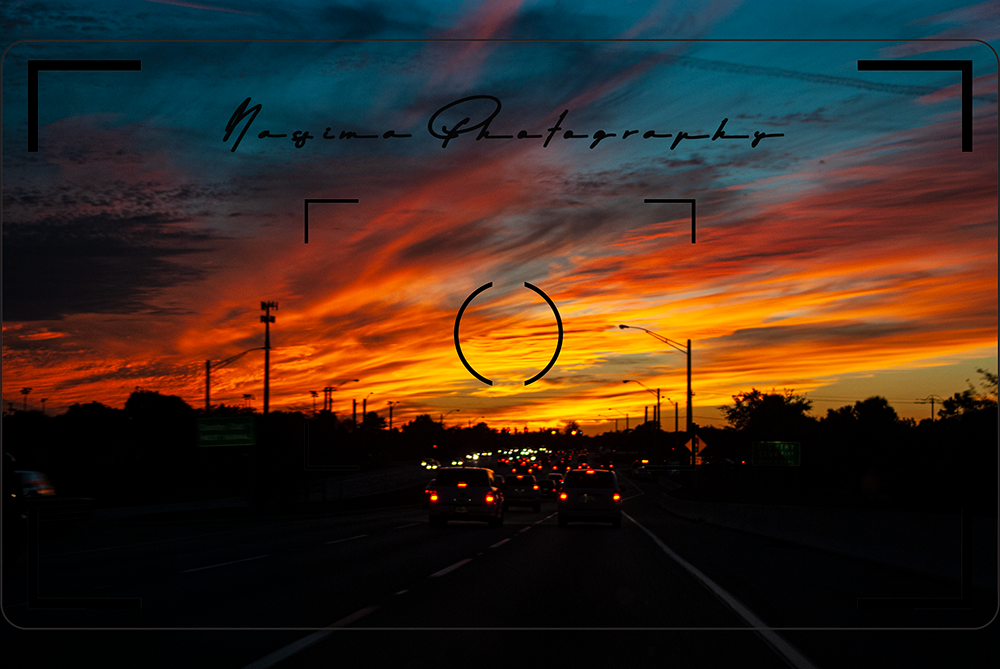 sunset with a firy sky in Cape Coral, Florida