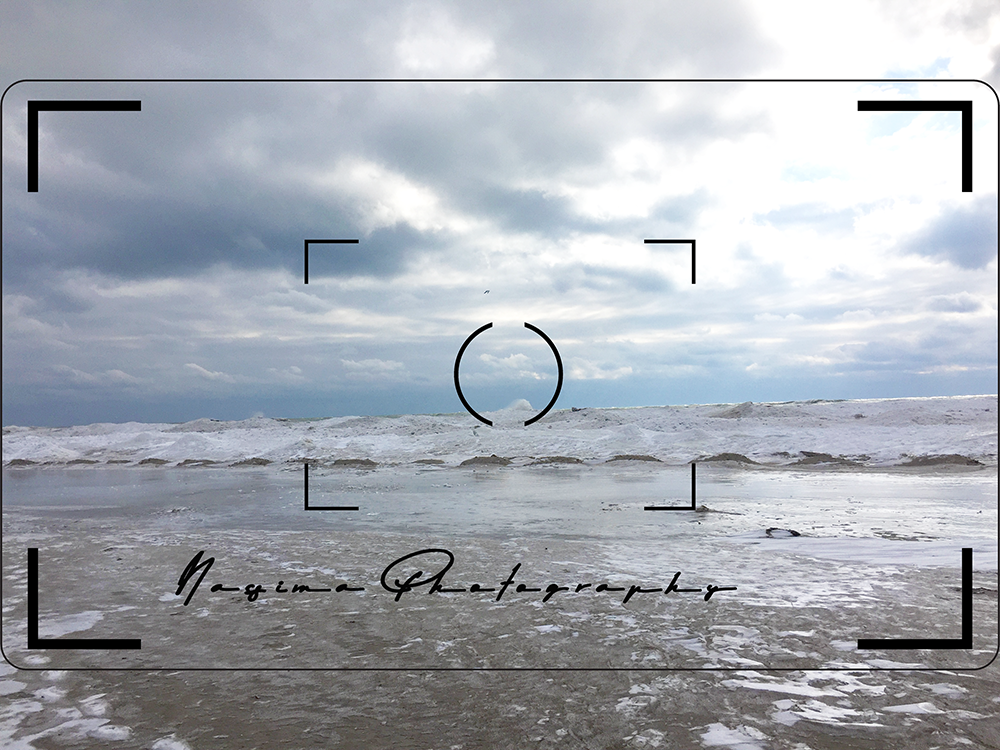 Lake Ontario frozen beaches in Cobourg, ON