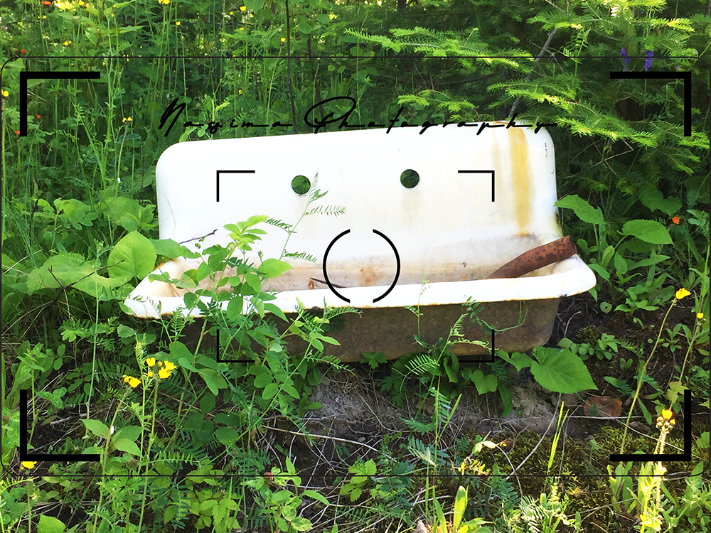 white sink in the wilderness at Connaught, ON