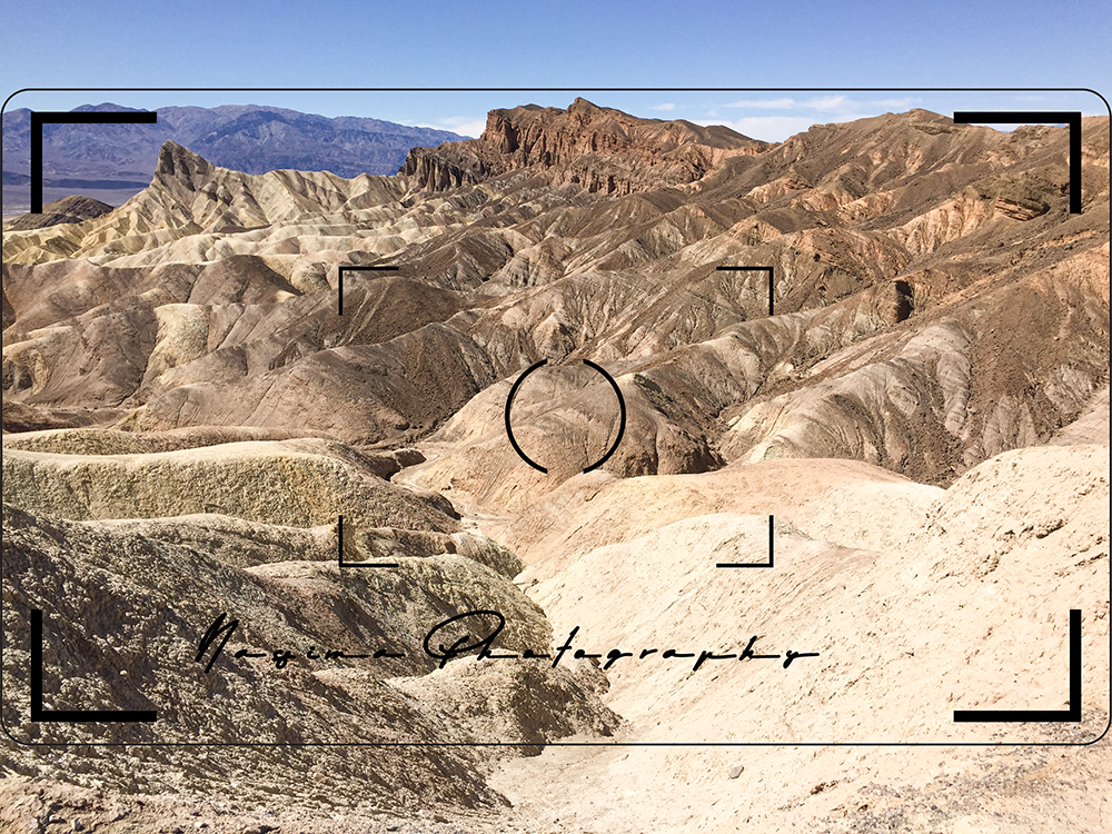 view on the mountains from Zabriskie Point outlook in Death Valley National Park