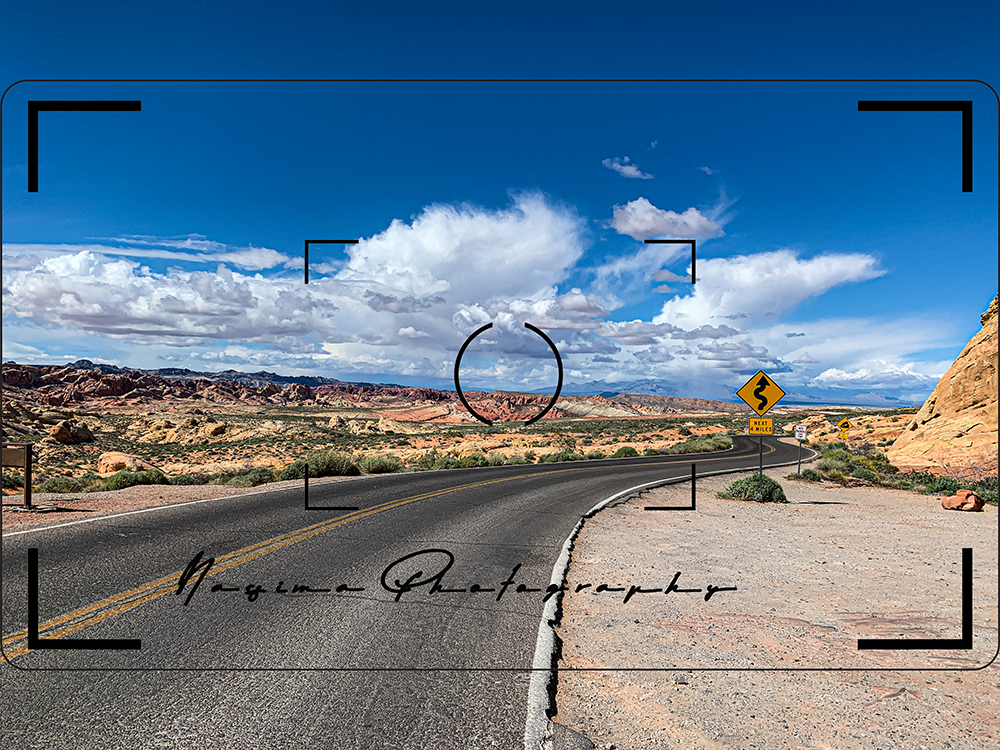 view in the valley while driving into Valley of Fire National Park on 169 coming from I15
