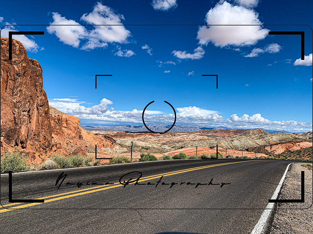 view in the valley while driving into Valley of Fire National Park on 169 coming from I15
